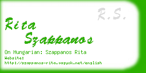 rita szappanos business card